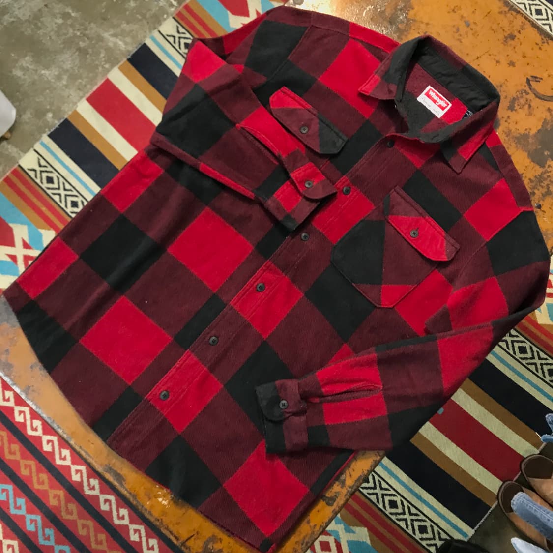 랭글러 블랙 레드 버팔로 체크 플리스 셔츠 남성 110  상품이미지2
