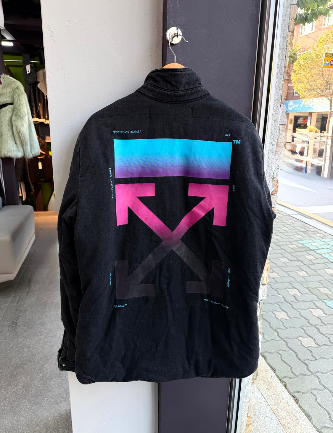 L/ 오프화이트 버질아블로 백로고 데님 패딩 상품이미지7