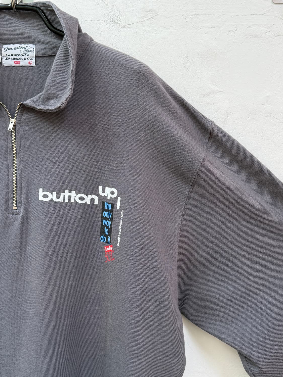 Levis 리바이스 차콜 그레이 하프집업 스웨트 셔츠 L 상품이미지3