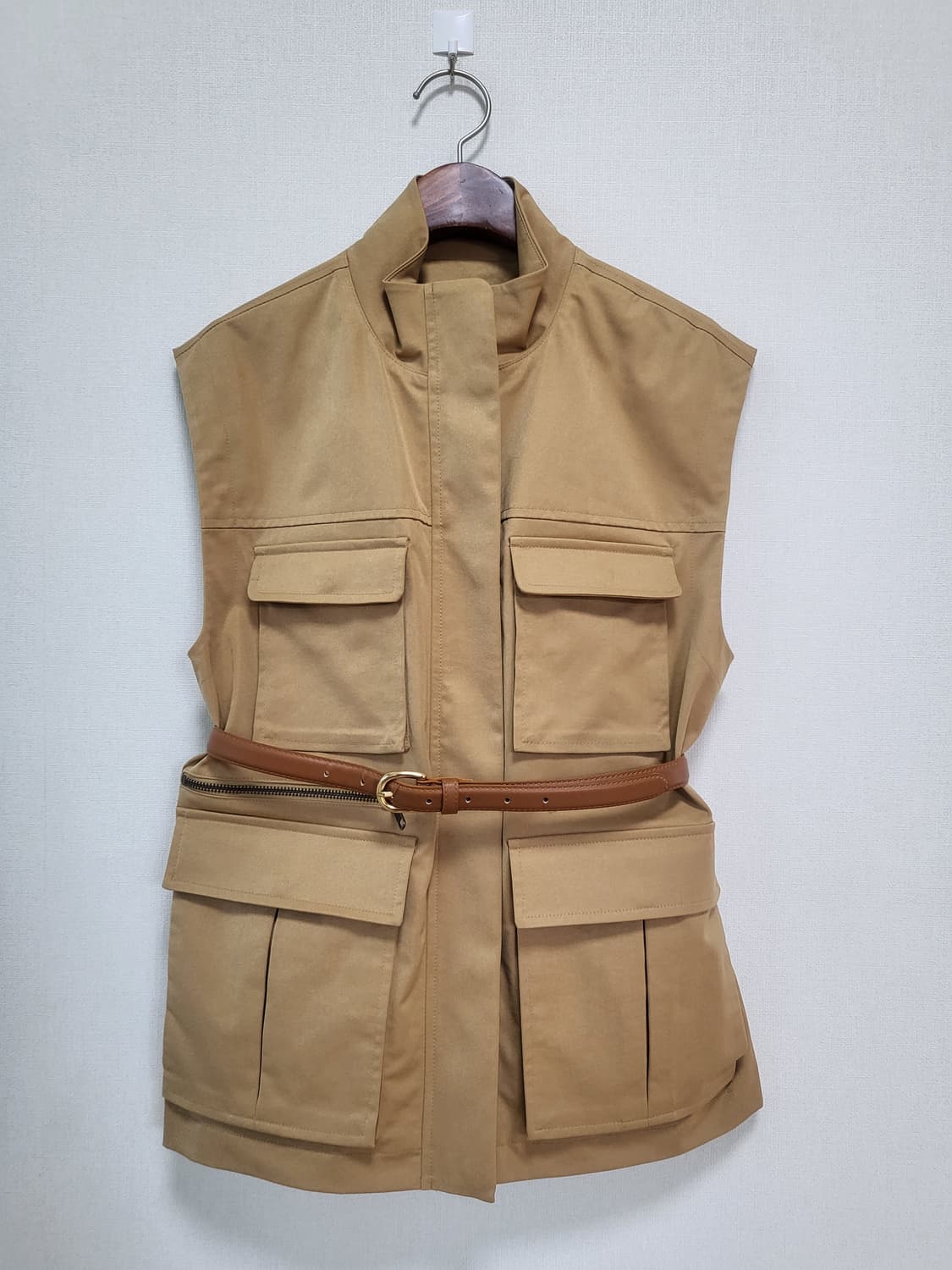 Open Edit 베이지 포켓 조끼 55-77 새제품 남녀공용   상품이미지10