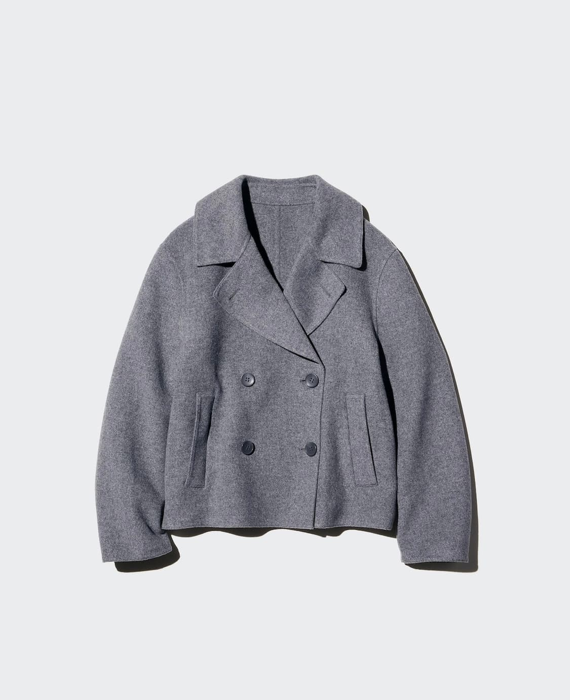 유니클로 더블페이스쇼트코트 그레이 s 상품이미지3