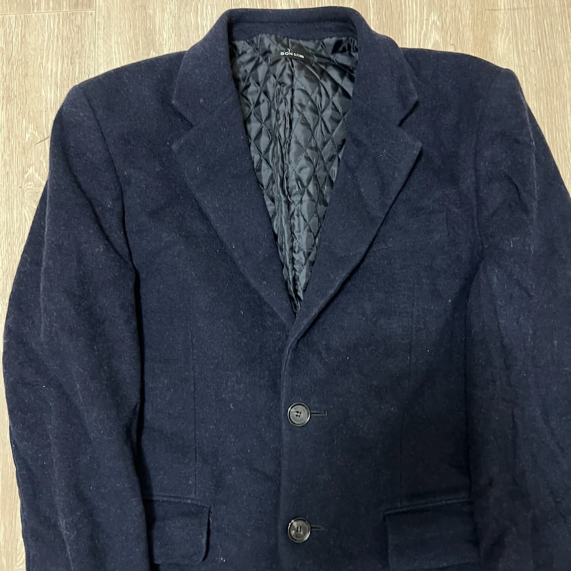 본 BON 남성 누빔 캐시미어 싱글 코트 M/95  상품이미지2