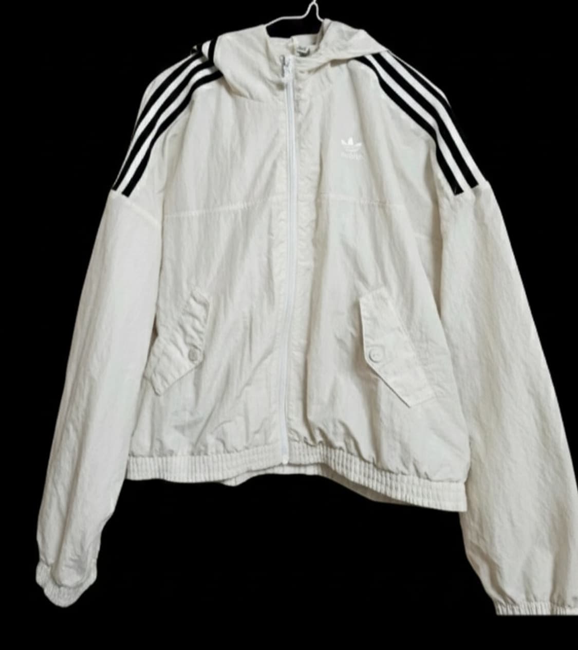 아디다스 크롭 파이어버드 바람막이/화이트 윈드브레이커 상품이미지1