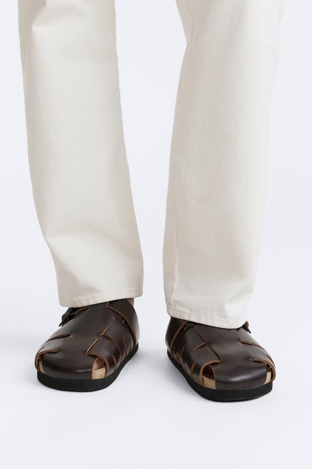 자라 레더 스트랩 샌들 브라운  상품이미지2