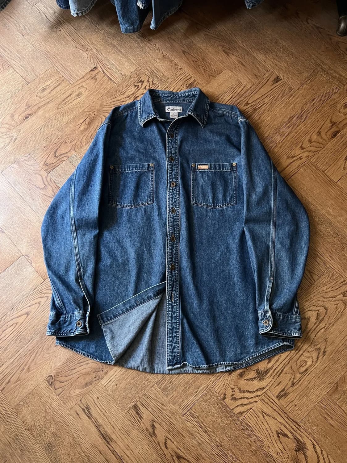 [L]칼하트 USA 빈티지 워싱 2포켓 데님 워크 셔츠 상품이미지1