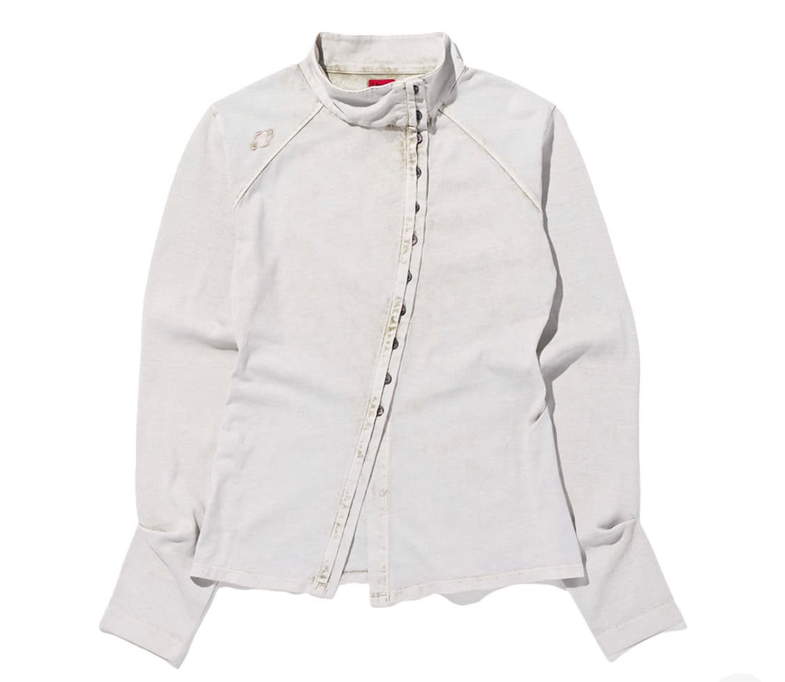 미스치프 워시드 져지 셔츠 라이트베이지 M 상품이미지1