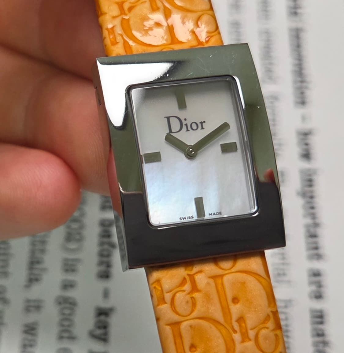 명품 크리스찬 디올 멜리스(마리스) 사각탱크 자개다이얼 쿼츠 여성용  상품이미지10