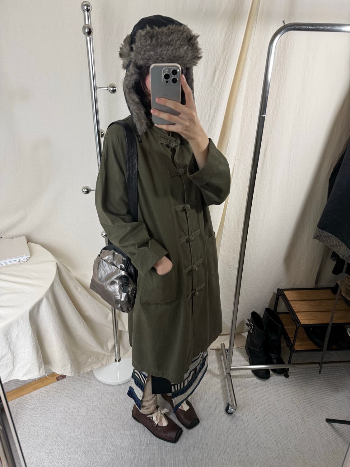 Merlot China Button Coat 상품이미지2