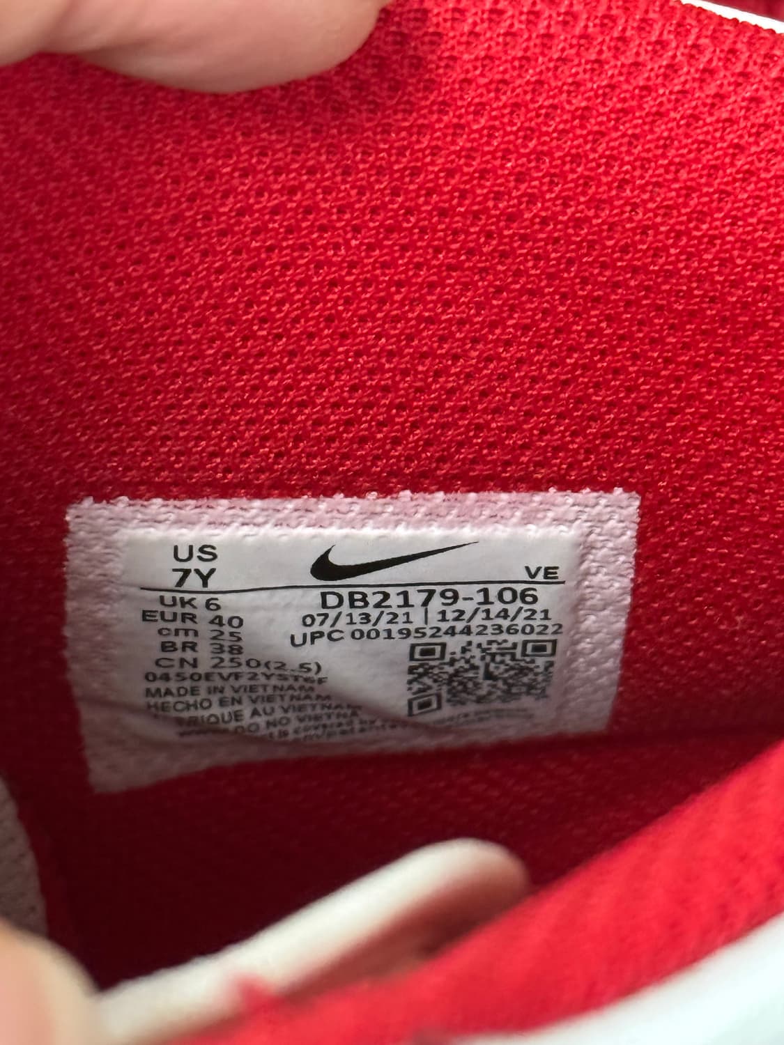 나이키 덩크 하이 챔피언쉽 레드/화이트 250 상품이미지10