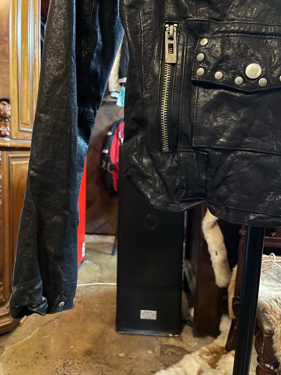 YOULAH 램스킨 바이커 자켓 블랙 상품이미지4