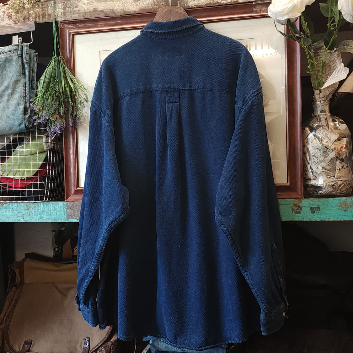 00s 에디바우어 데님셔츠 헤비코튼 인디고 데님 워크셔츠 빅사이즈 xxl 상품이미지3