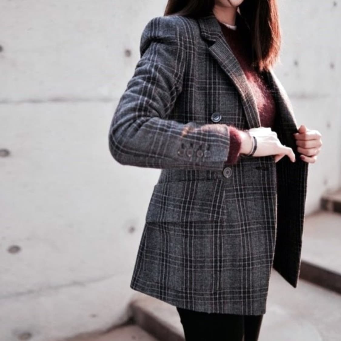 뀌베(CUVEE) 엘리슈 클래식 체크 울자켓 55 상품이미지2