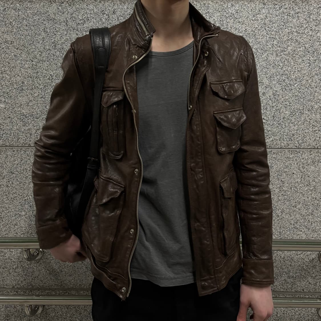 vtg lambskin field jacket 상품이미지5