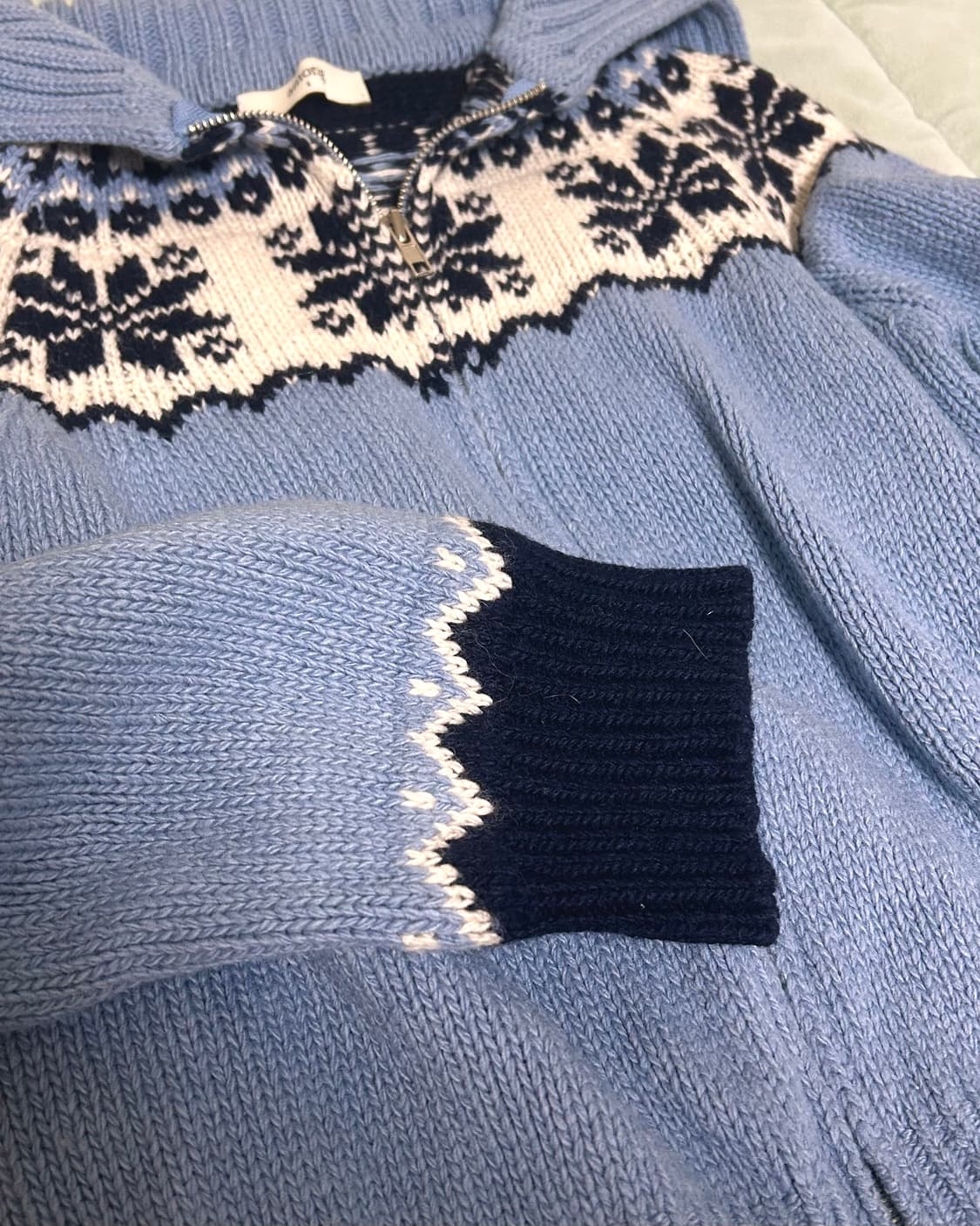 빈티지 하이넥 노르딕 니트집업 상품이미지3