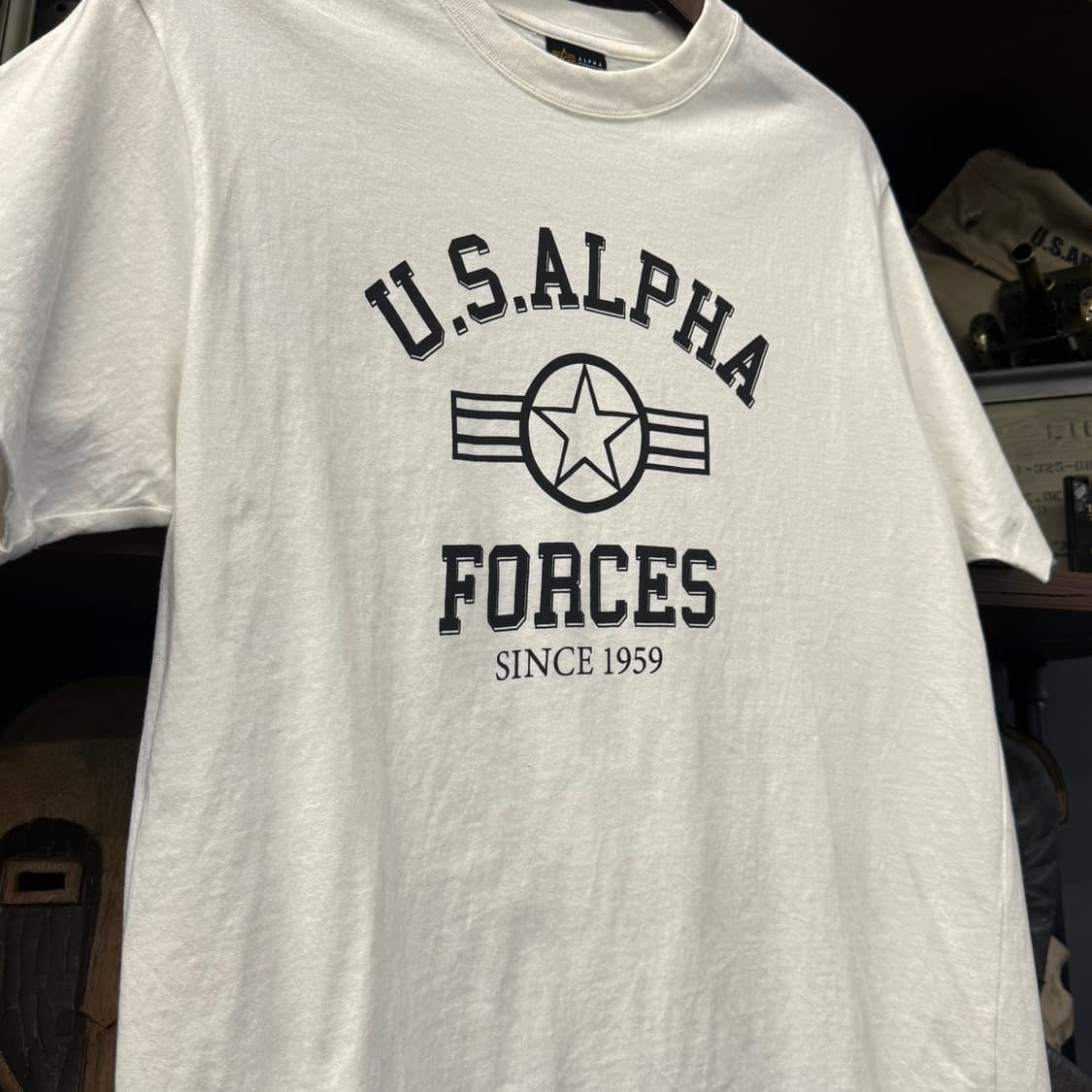 알파 인더스트리 U.S.A 로고 프린팅 반팔 티셔츠 N838 상품이미지3