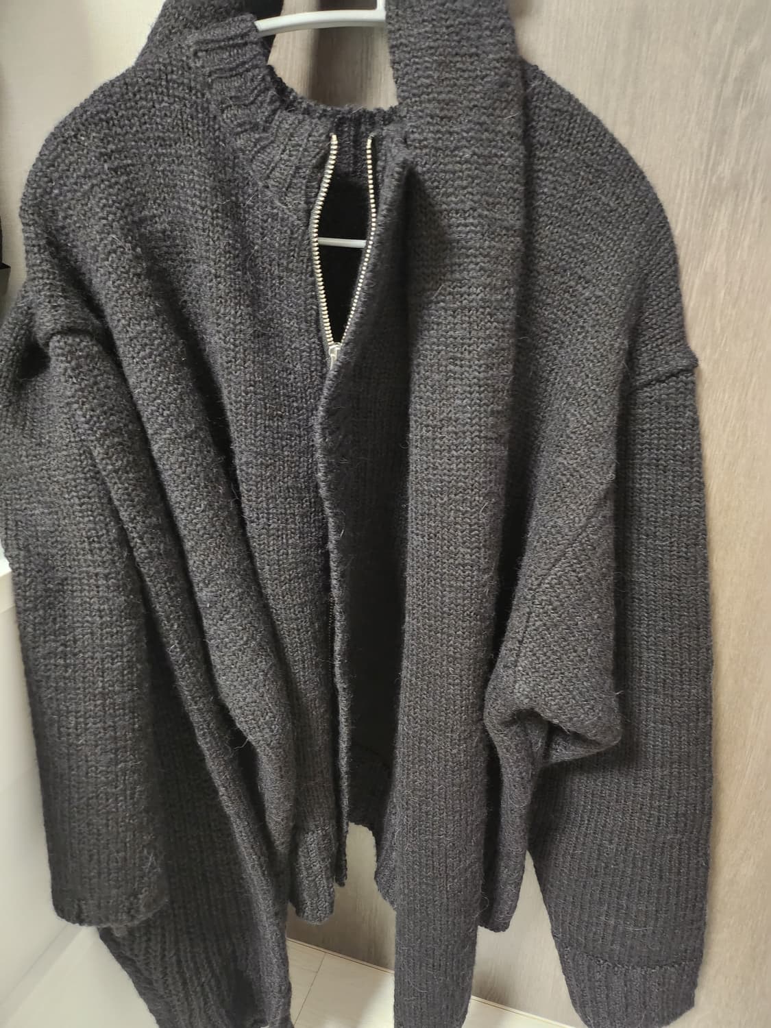 무명 머플러 니트 집업 상품이미지4