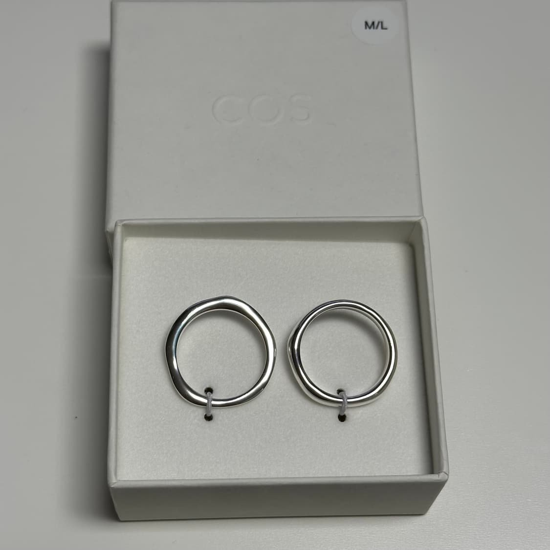코스 cos 스털링 실버링 2팩 M/L사이즈 상품이미지6