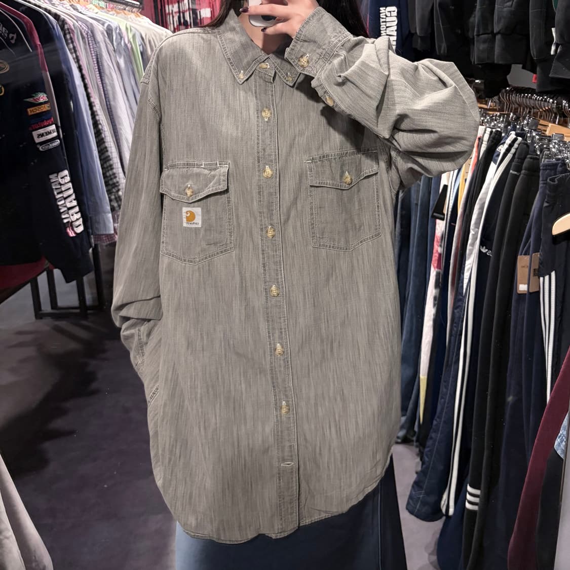 [IM] Carhartt 칼하트 긴팔 셔츠 그레이 상품이미지3