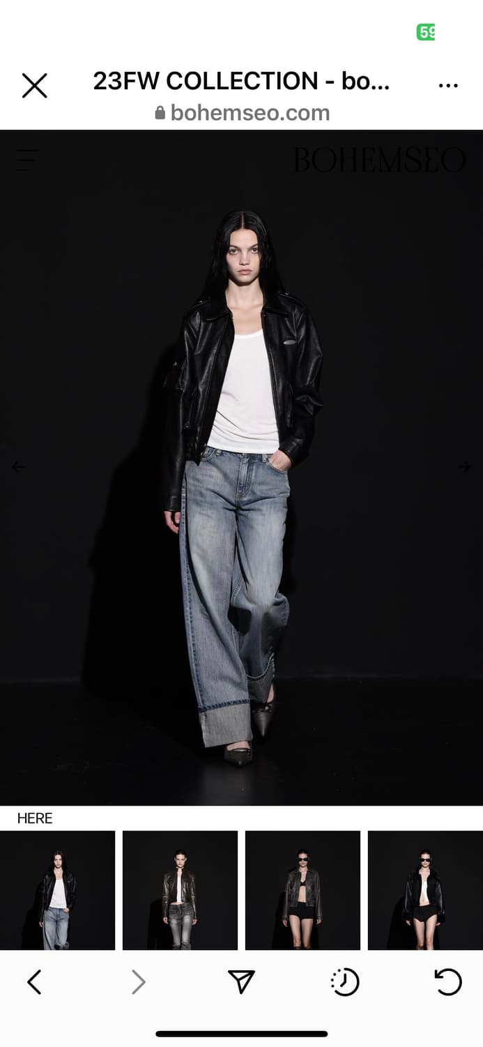 보헴서 봄버 레더자켓 블랙 상품이미지3