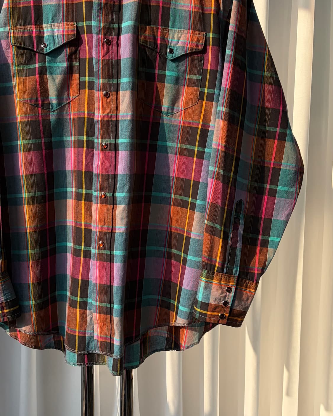 [XL]랭글러 Wrangler 마드라스 카우보이 웨스턴 셔츠 상품이미지5