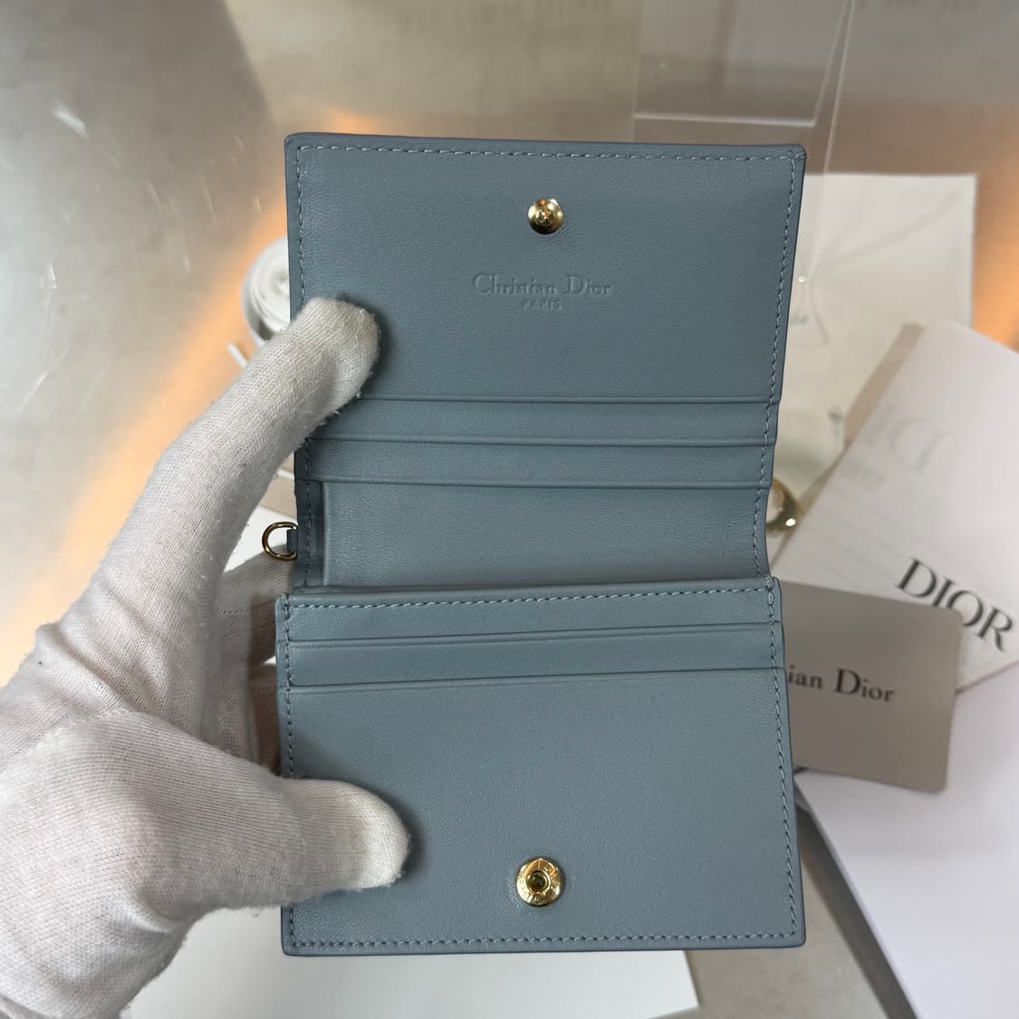 [리오브] 디올 레이디 디올 까나쥬 미니 반지갑 상품이미지4