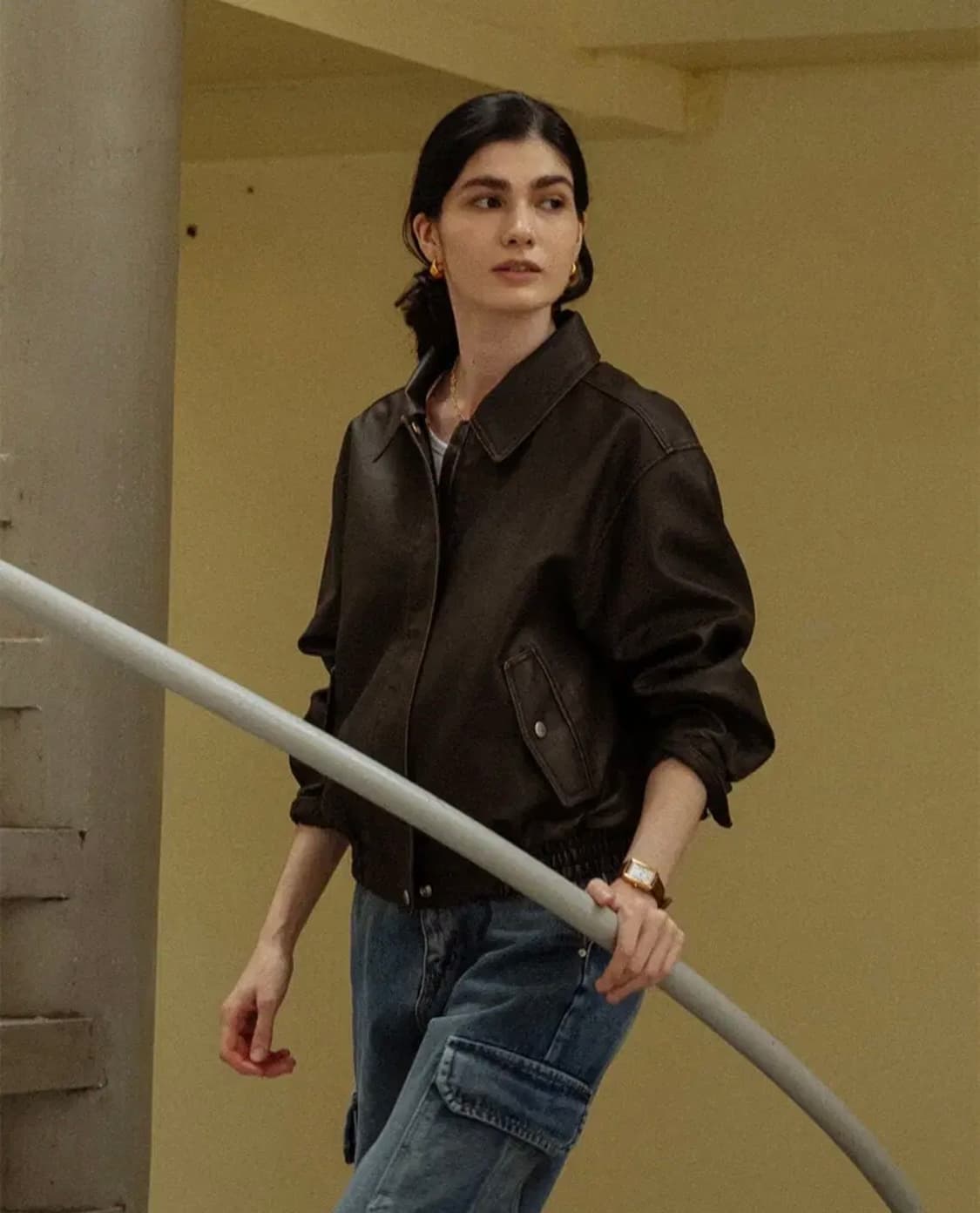 틸아이다이 네츄럴 크랙 레더 블루종 브라운 상품이미지3