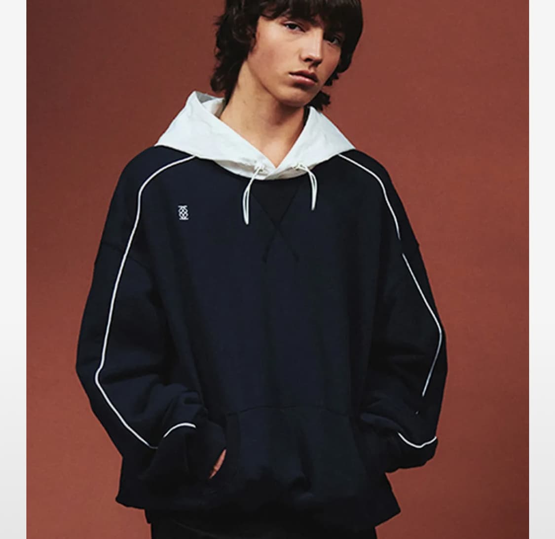 Kijun ALVY Hoodie Navy White 후드 상품이미지1