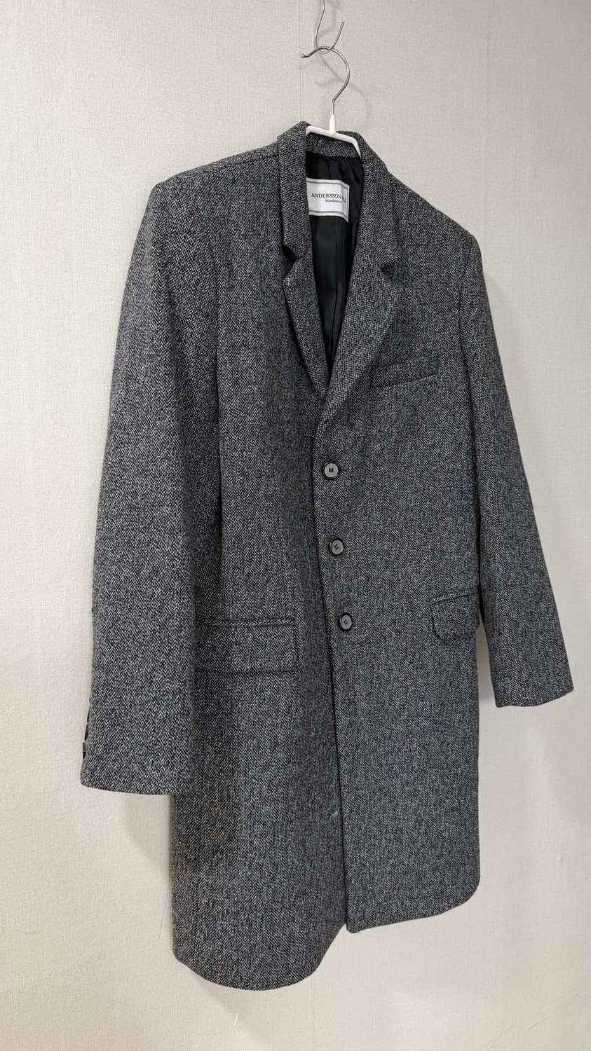 앤더슨벨 액셀슨 헤링본 울 싱글 남성 코트 L 기본템으로 활용도 좋아요 상품이미지2