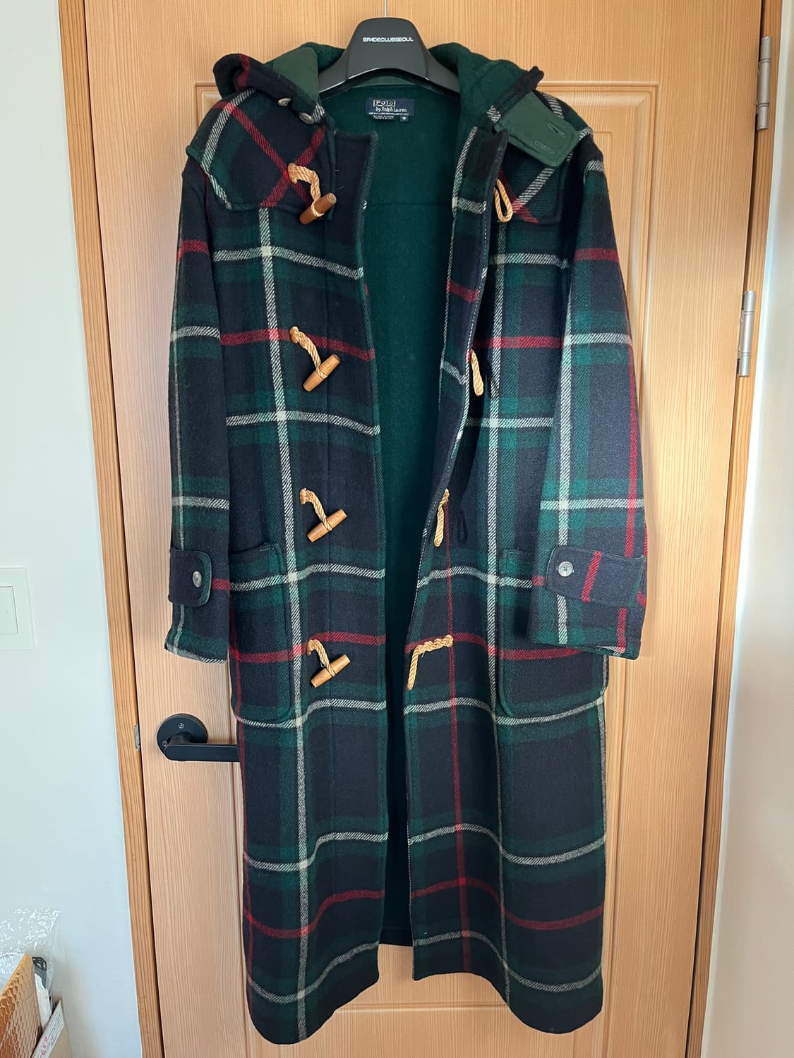 폴로 랄프로렌 체크 롱 더플 코트 상품이미지2