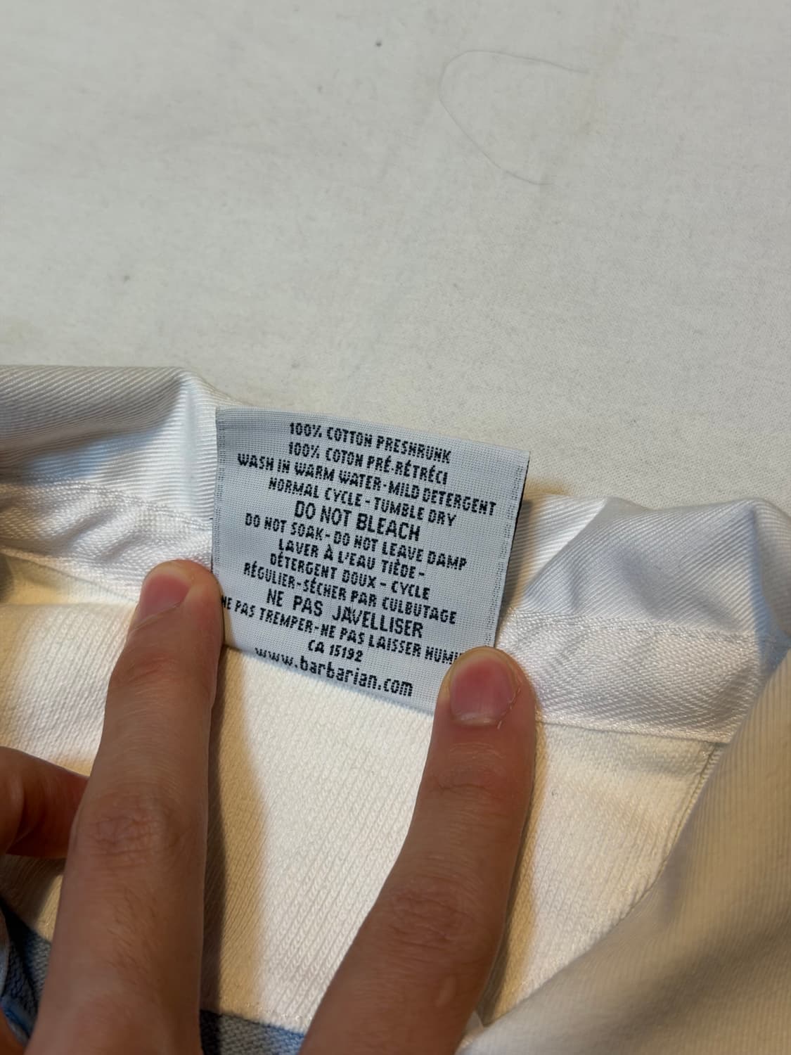 바바리안 롱슬리브 럭비티 스카이블루 화이트 상품이미지4