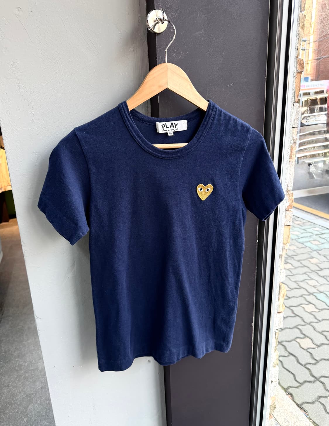 M/ 꼼데가르송 플레이 하트 로고 라운드 반팔 상품이미지2