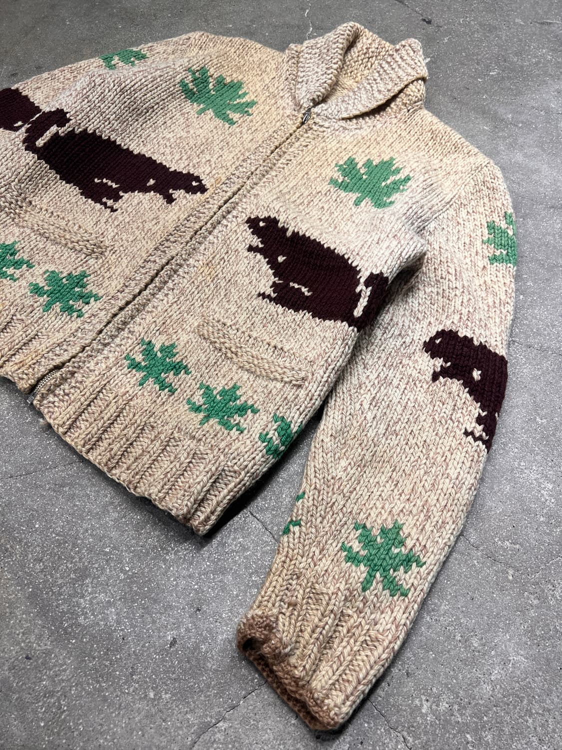 60‘s 캐나다 코위찬 비버 패턴 상품이미지3