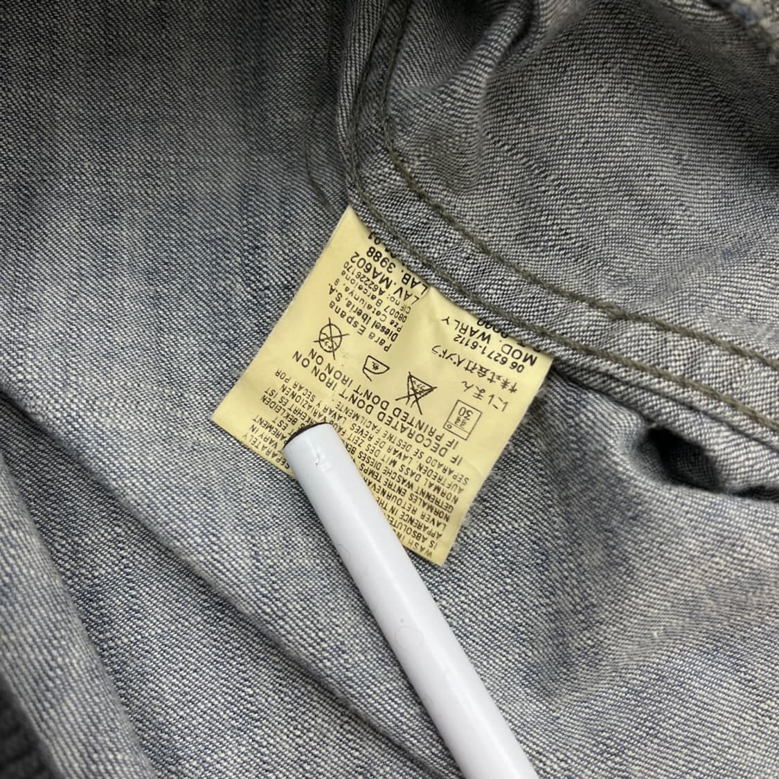 2000s 빈티지 디젤 워싱 데님 블루종 자켓 L 상품이미지8