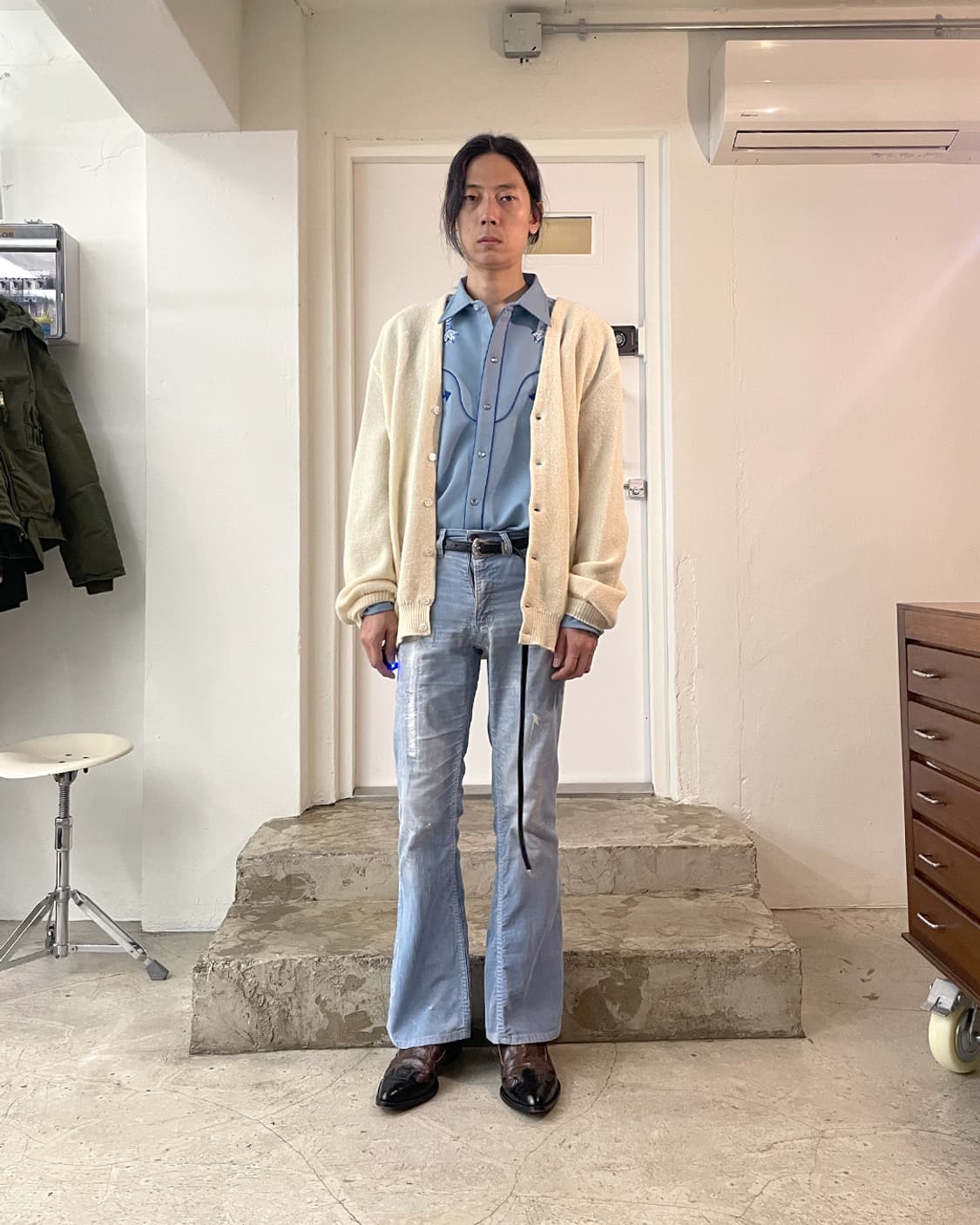 70년대 H bar C 플로랄 자수 웨스턴 셔츠 17 상품이미지9