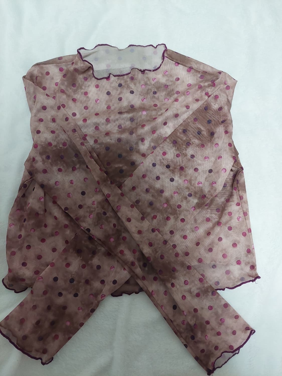 시스루 핑크 도트 롱슬리브 상품이미지4