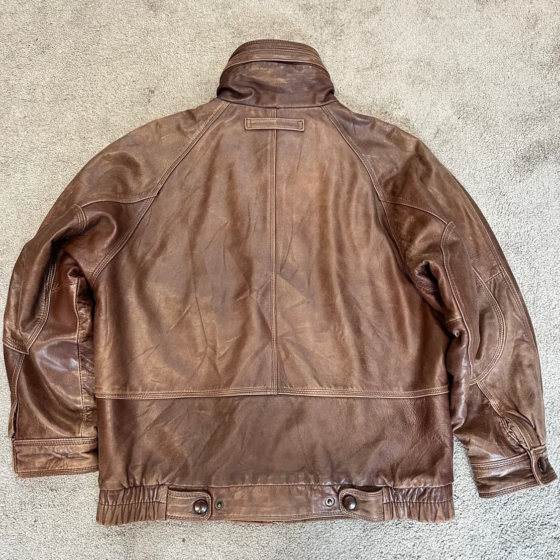 노티카 90s 브라운 양가죽 봄버 자켓L 상품이미지8