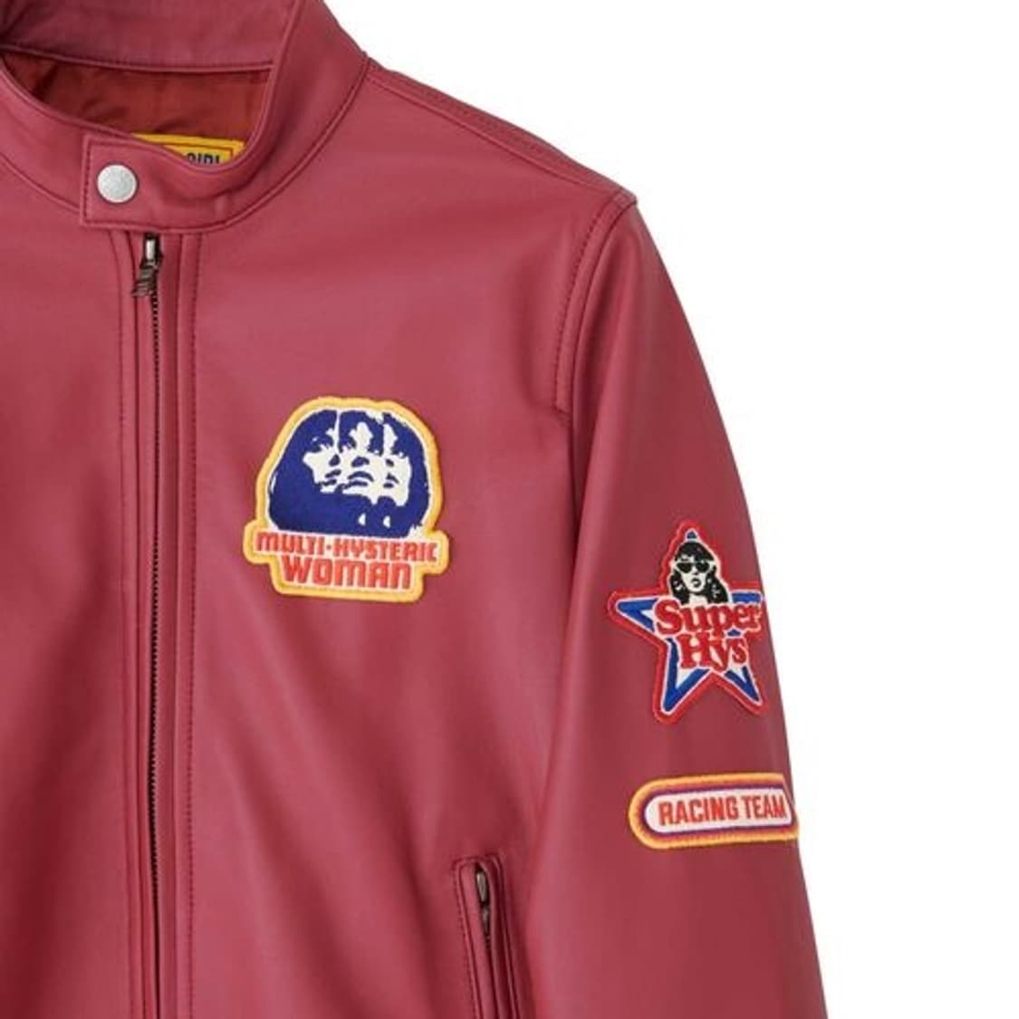히스테릭글래머 램레더 카페레이서 싱글 라이더 자켓 핑크 상품이미지8