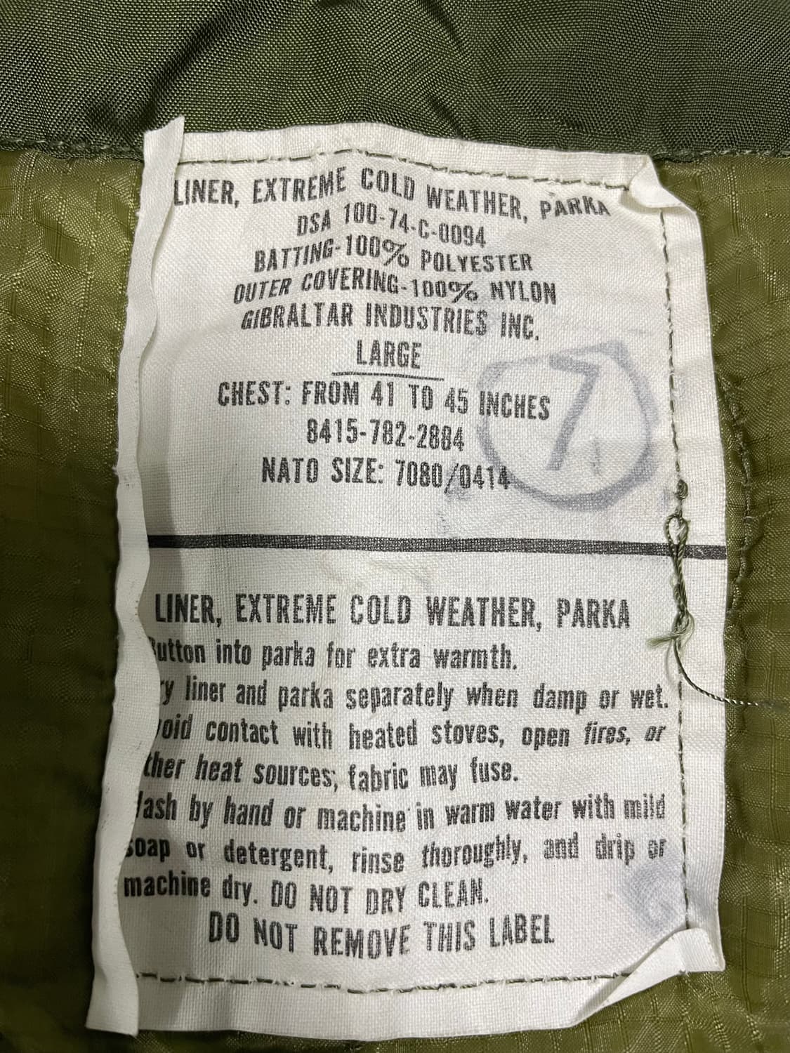 m65 피쉬테일 오리지널 개파카 og 데드스탁 라지 상품이미지5