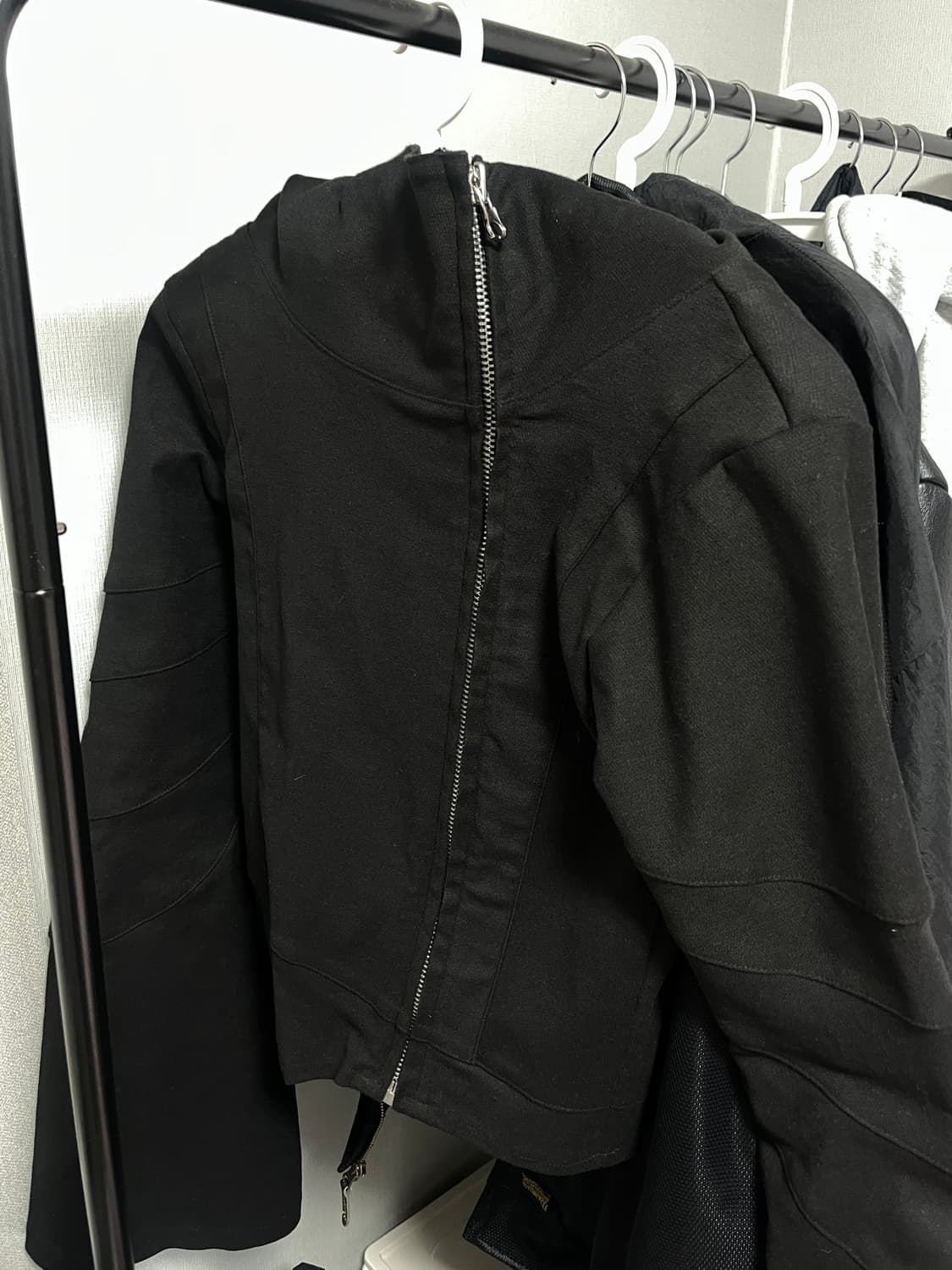 Junkpark 정크박 하이넥 언발란스 후드 자켓 블랙  상품이미지4