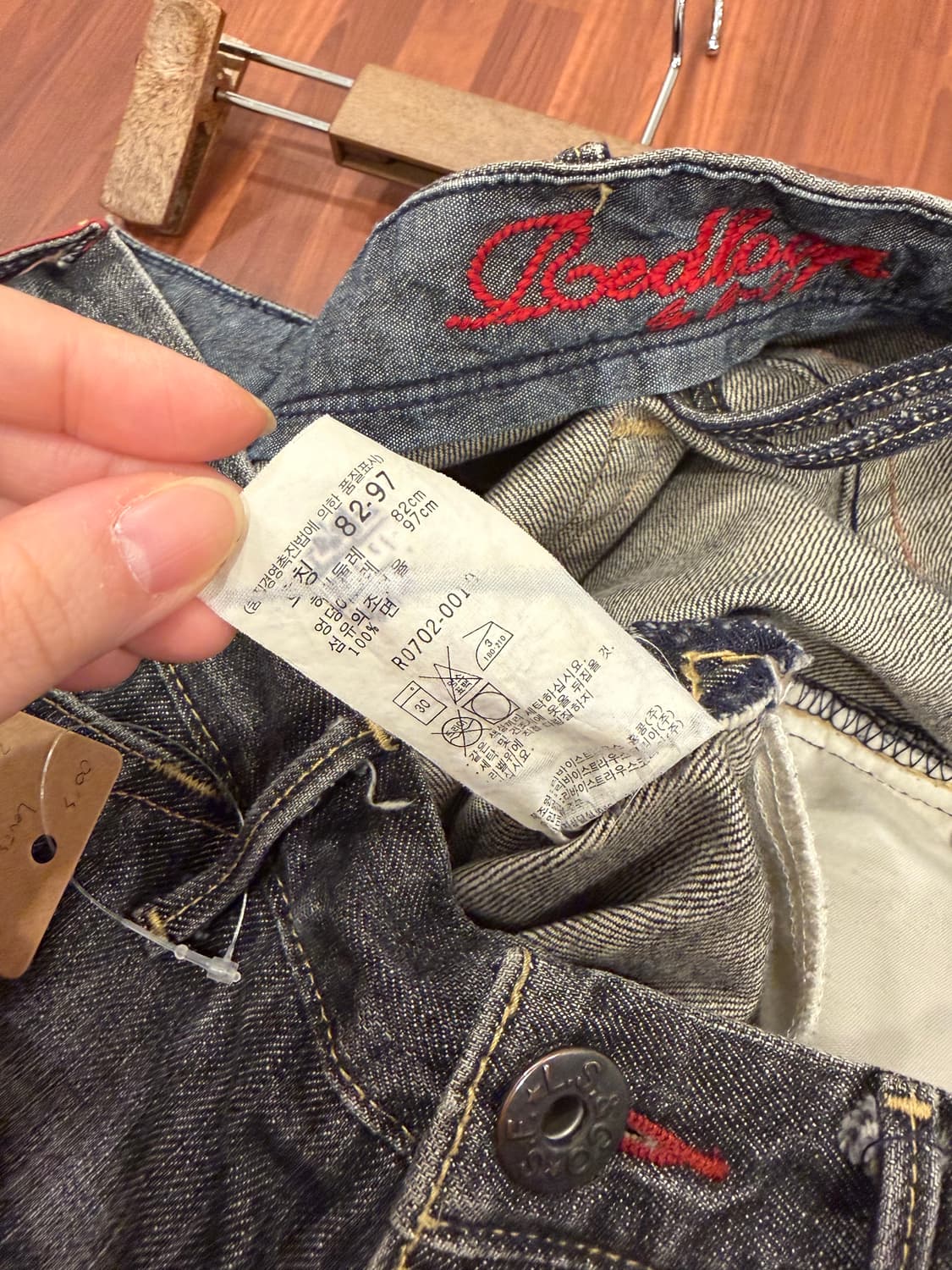 00s Levis 리바이스 레드룹 흑청 데님 팬츠 (32-33inch) 상품이미지9