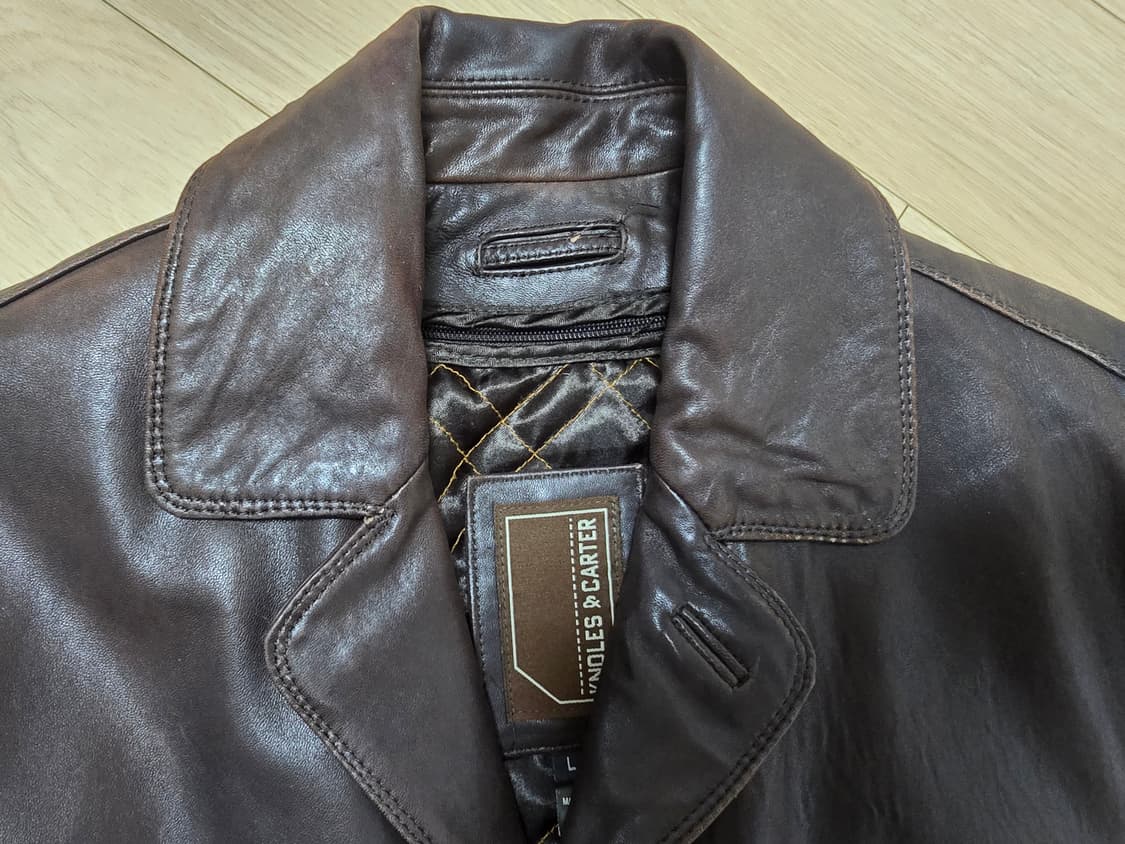 빈티지 다크브라운 양가죽 카코트 L 씬슐레이트 탈착 안감 상품이미지4