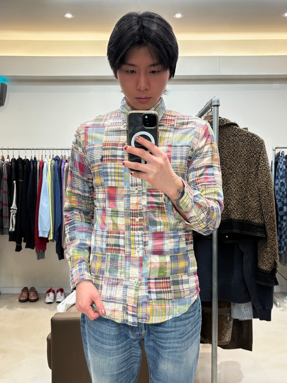 폴로 랄프로렌 마드라스 패치워크 셔츠 상품이미지8