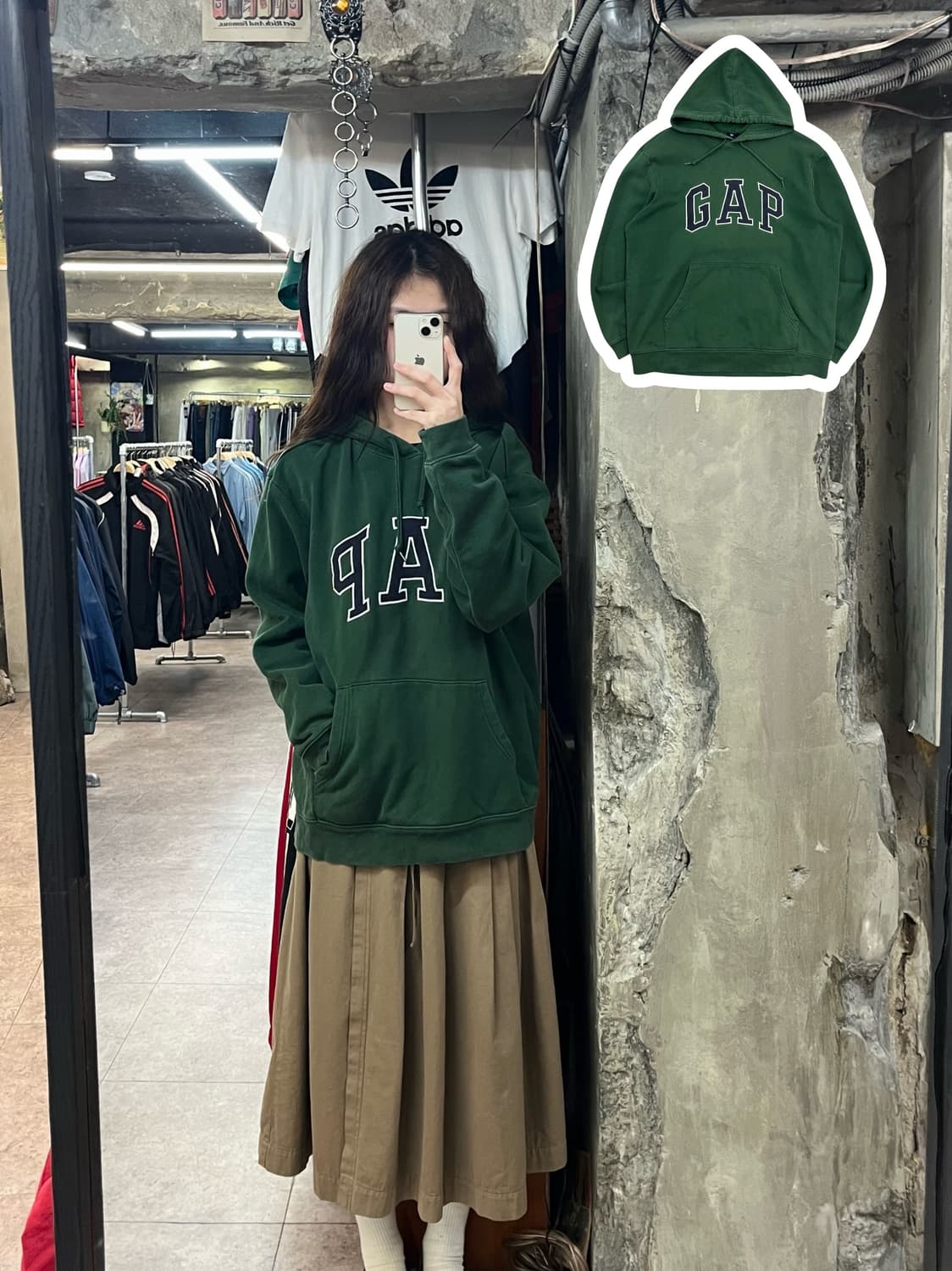 갭 후드티 그린 L #csz2437 상품이미지1