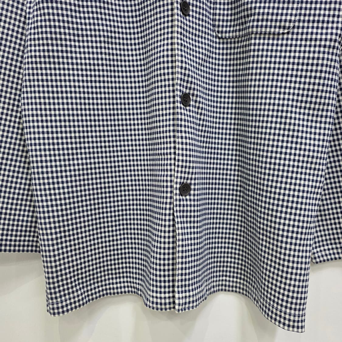 깅엄 체크 네이비 화이트 겨울 잠옷 파자마 세트 남녀공용 상품이미지6