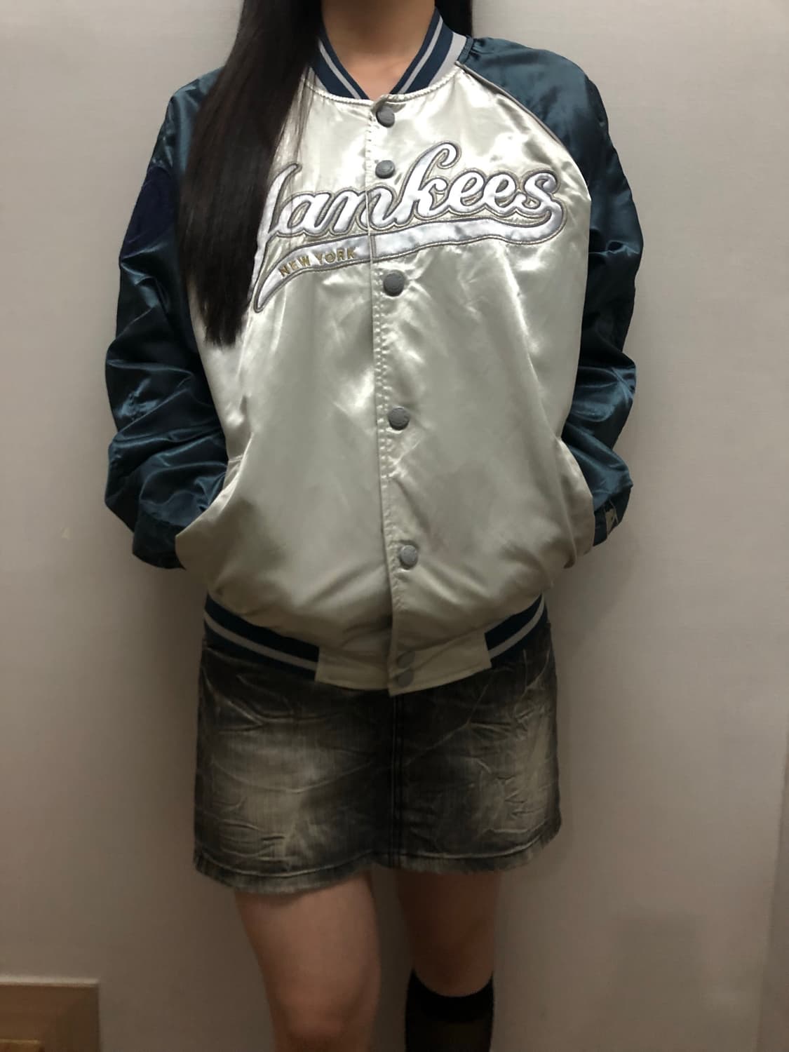 빈티지 mlb 실버 스타디움 자켓 상품이미지6