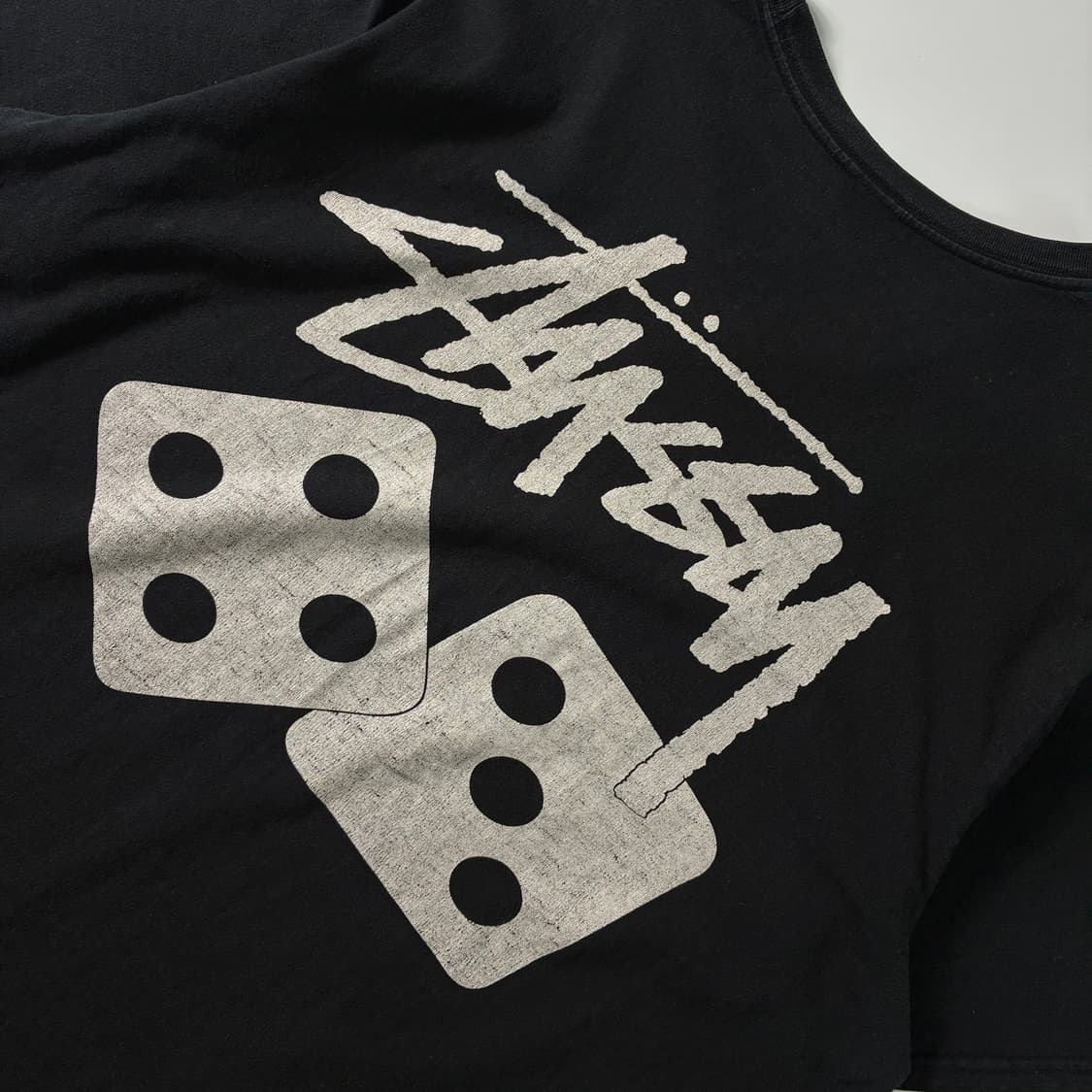 Stussy  스투시 다이스 피그먼트 다이드 블랙 반팔 티셔츠 상품이미지5