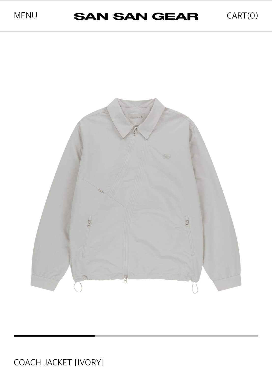 산산기어 코치자켓 아이보리 2사이즈 상품이미지1