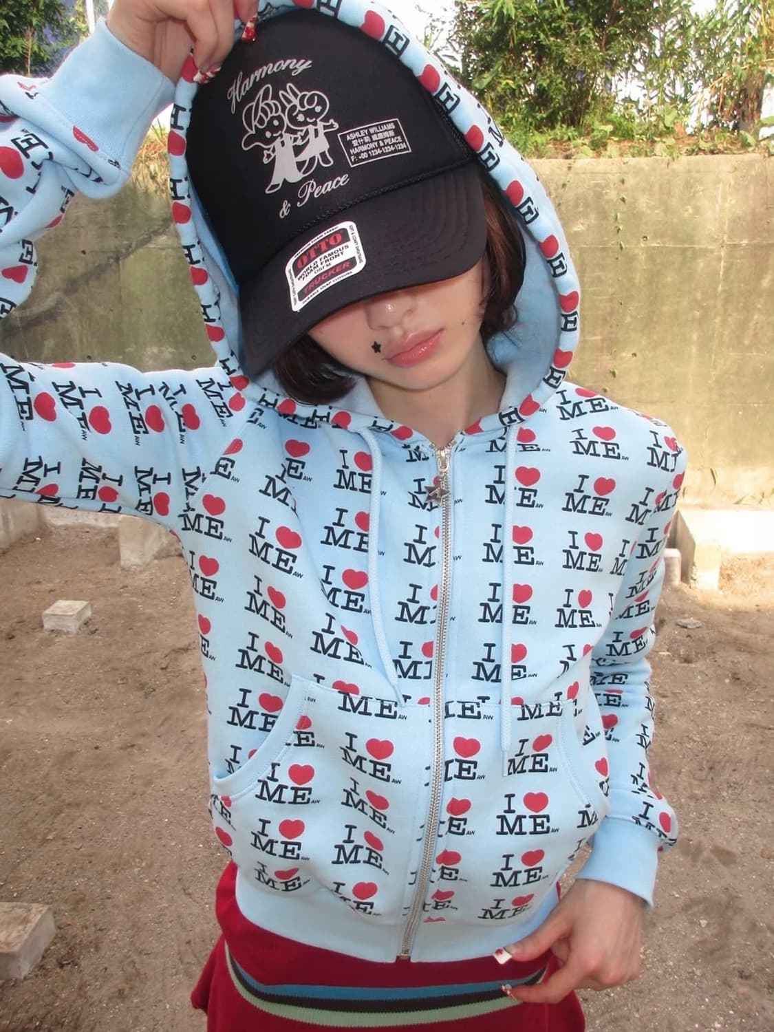 애슐리윌리엄스 블루 iloveme 후드집업 상품이미지2