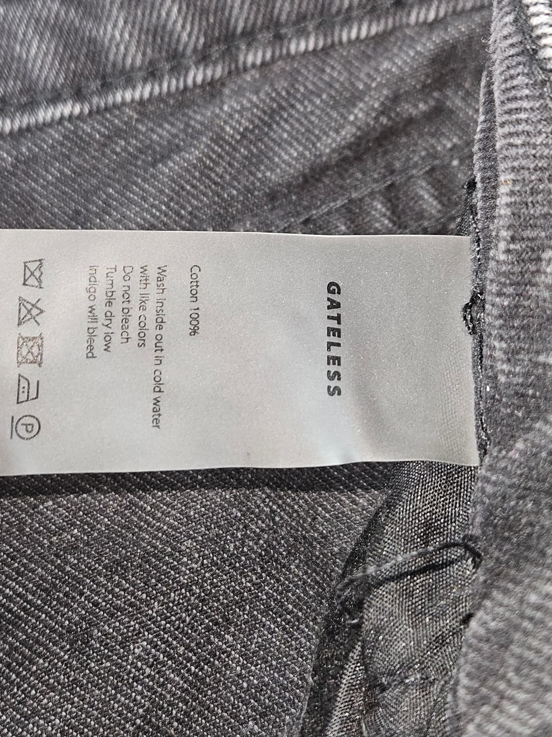 게이트리스 멀티 데님 카고팬츠 흑청 진 S 상품이미지5