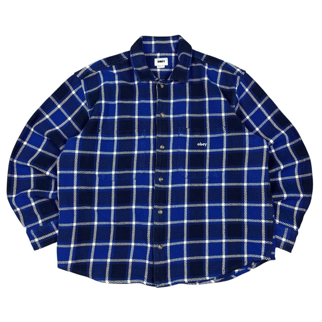 오베이 블루 체크 셔츠 상품이미지1